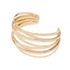 Sohi Women's Gold Overlap Cuff Bracelet
