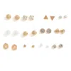 Sohi Gold-toned White Contemporary Studs Earrings In Multi