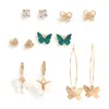 Sohi Pack Of 6 Butterfly Shaped Earrings