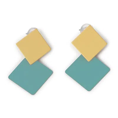 Sohi Women's Gold Plated Designer Drop Earrings In Green