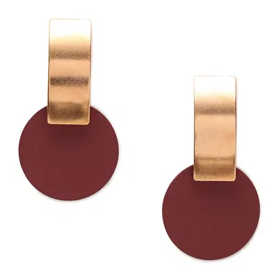 Sohi Women's Gold Plated Designer Drop Earrings In Red