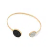 Sohi Women's Gold Plated Designer Stone Bracelet In Gold