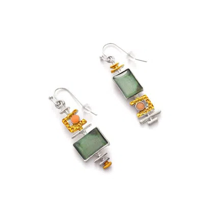 Sohi Women's Gold Plated Designer Stone Drop Earrings In Silver