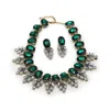 Sohi Women's Gold Plated Designer Stone Jewellery Set In Green