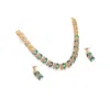 Sohi Women's Gold Plated Designer Stone Jewellery Set In Green