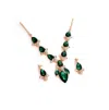 Sohi Women's Gold Plated Designer Stone Jewellery Set In Green
