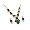 Sohi Women's Gold Plated Designer Stone Jewellery Set In Green