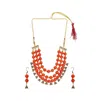 Sohi Women's Gold Plated Designer Stone Jewellery Set In Red
