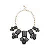 Sohi Women's Gold Plated Designer Stone Necklace In Black