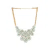 Sohi Women's Gold Plated Designer Stone Necklace In Green