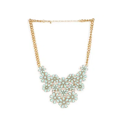 Sohi Women's Gold Plated Designer Stone Necklace In Green