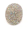 Sohi Women's Gold Plated Designer Stone Ring In White