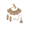 Sohi Multi Color Kundan Gold Plated Necklace Set In Red