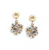 Sohi Gold Color Gold Plated Party Designer Stone Drop Earring For Women's In Silver