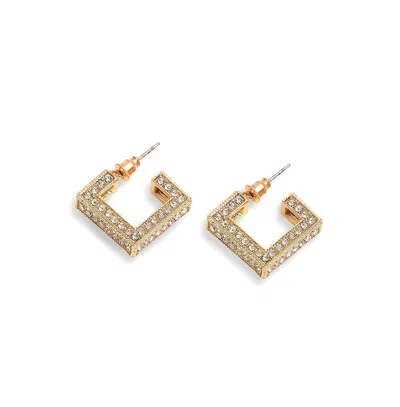Sohi Women's Gold Plated Party Designer Stone Hoop Earrings