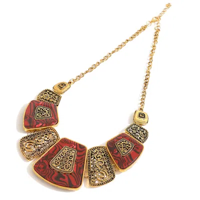 SOHI WOMEN'S GOLD PLATED STATEMENT NECKLACE
