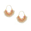 Sohi Women's Gold-plated Stone Hoop Earrings In Gold