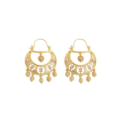 Sohi Women's Gold Regal Drop Earrings