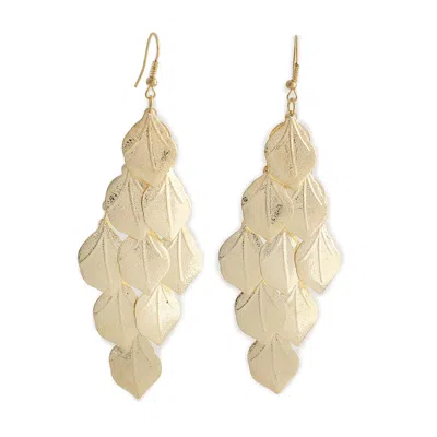 Sohi Women's Gold Rhombus Drop Earrings