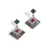 Sohi Multi Color Gold Plated Designer Stone Drop Earring For Women's In Brown