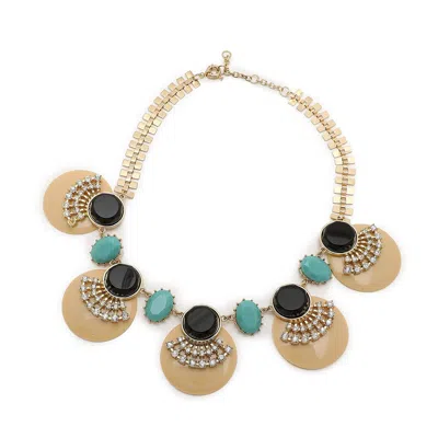Sohi Women's Gold Shell Statement Necklace