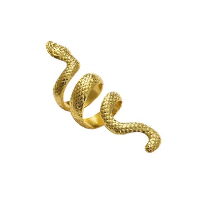 Sohi Women's Gold Snake Cocktail Ring