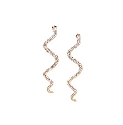 Sohi Women's Gold Snake Drop Earrings In Neutral
