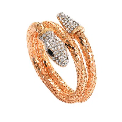 Sohi Women's Gold Snake Statement Bracelet
