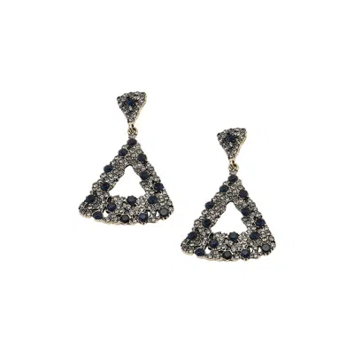 Sohi Women's Gold Triangle Drop Earrings
