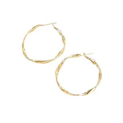 Sohi Women's Gold Twist Hoop Earrings