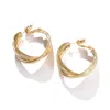 Sohi Women's Gold Twisted Hoop Earrings In Brown