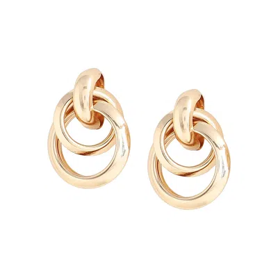 Sohi Women's Gold Twisted Metallic Drop Earrings