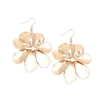 Sohi Women Golden Drop Earrings In Metallic
