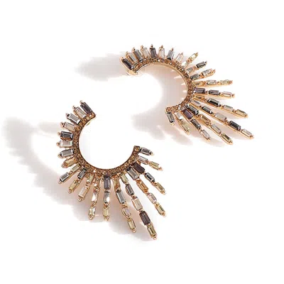 Sohi Women Golden Stud Earrings In Silver