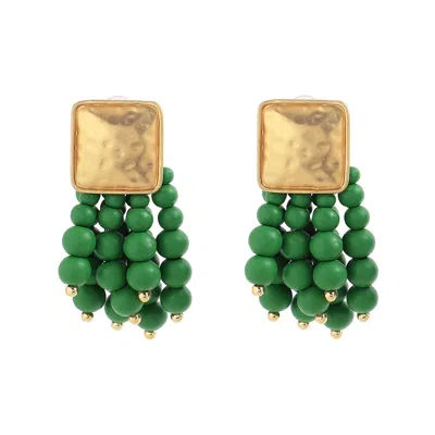 Sohi Women Green Drop Earrings