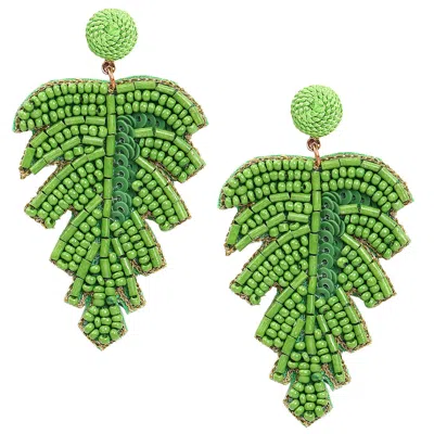 Sohi Women Green Drop Earrings