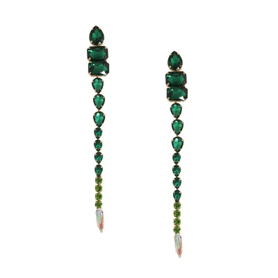 Sohi Women Green Drop Earrings