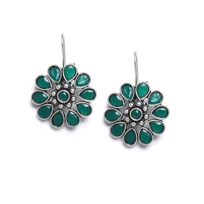 Sohi Women Green Drop Earrings