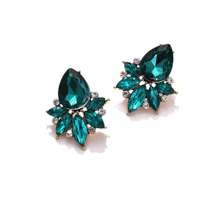 Sohi Women Green Drop Earrings