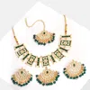 Sohi Women's Green Drop Jewellery Set