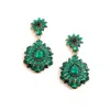Sohi Green Color Green Stone Designer Drop Earrings For Women's