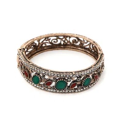 Sohi Women's Green Ethnic Bangle Bracelet