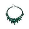 Sohi Women's Green Maxi Stone Statement Necklace