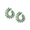 Sohi Women's Green Wreath Drop Earrings In Green