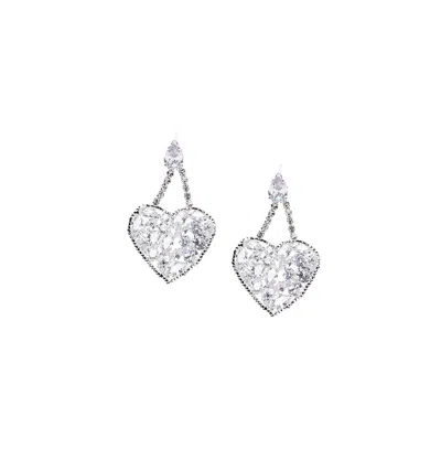 Sohi Women's Heart Drop Earrings