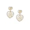 Sohi Women's Heart Drop Earrings In Silver