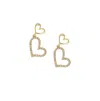 Sohi Women's Heart Drop Earrings In Gold