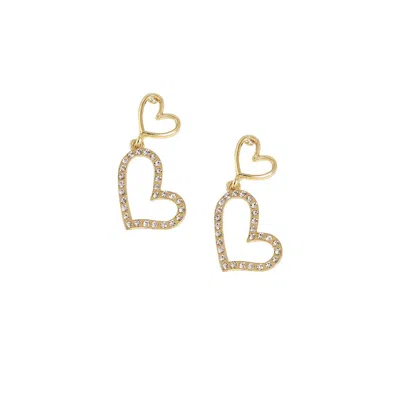 Sohi Women's Heart Drop Earrings In Gold