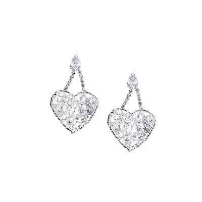 SOHI WOMEN'S HEART DROP EARRINGS