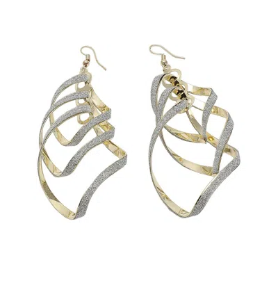Sohi Women's Interwine Drop Earrings In Silver